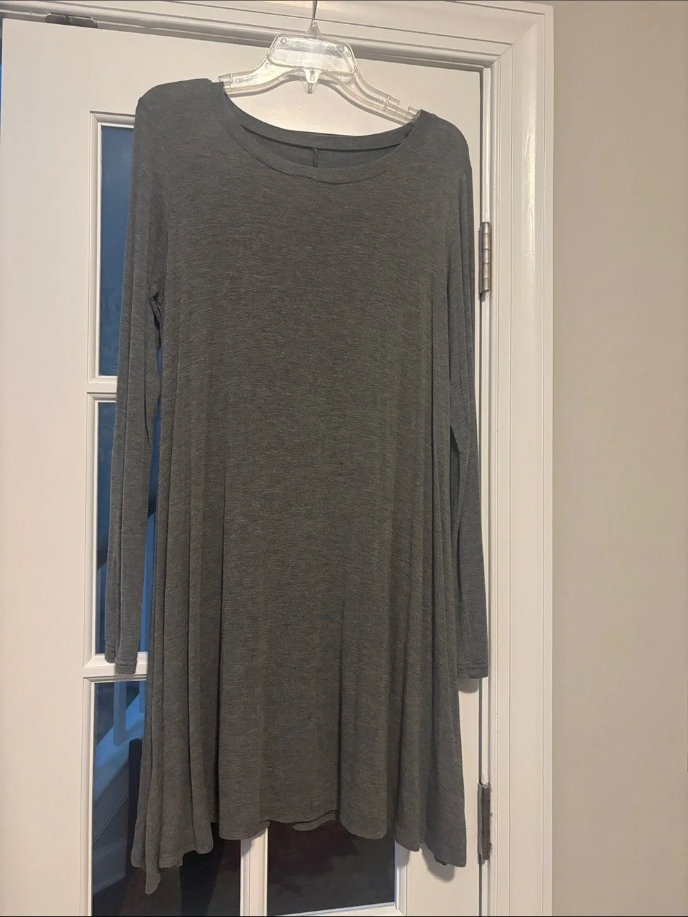 ☀️Long Sleeve Swing Dress in Charcoal Gray
